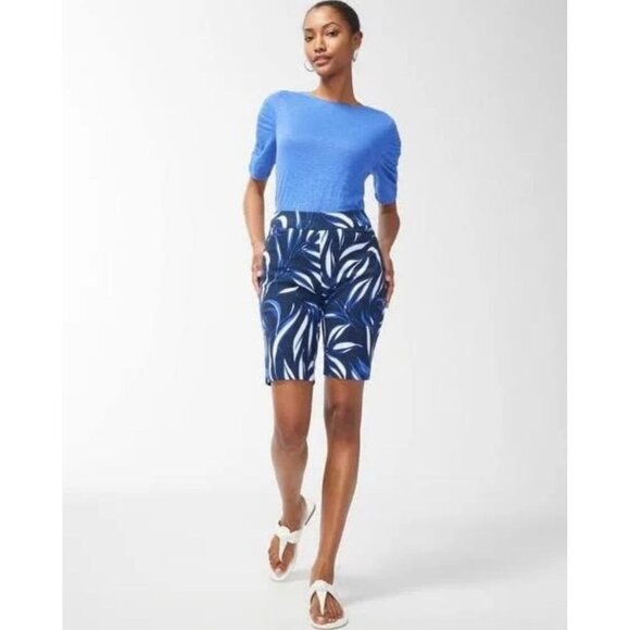 Chicos womens Tropical Printed Shorts Blue Size 3 - Picture 11 of 11